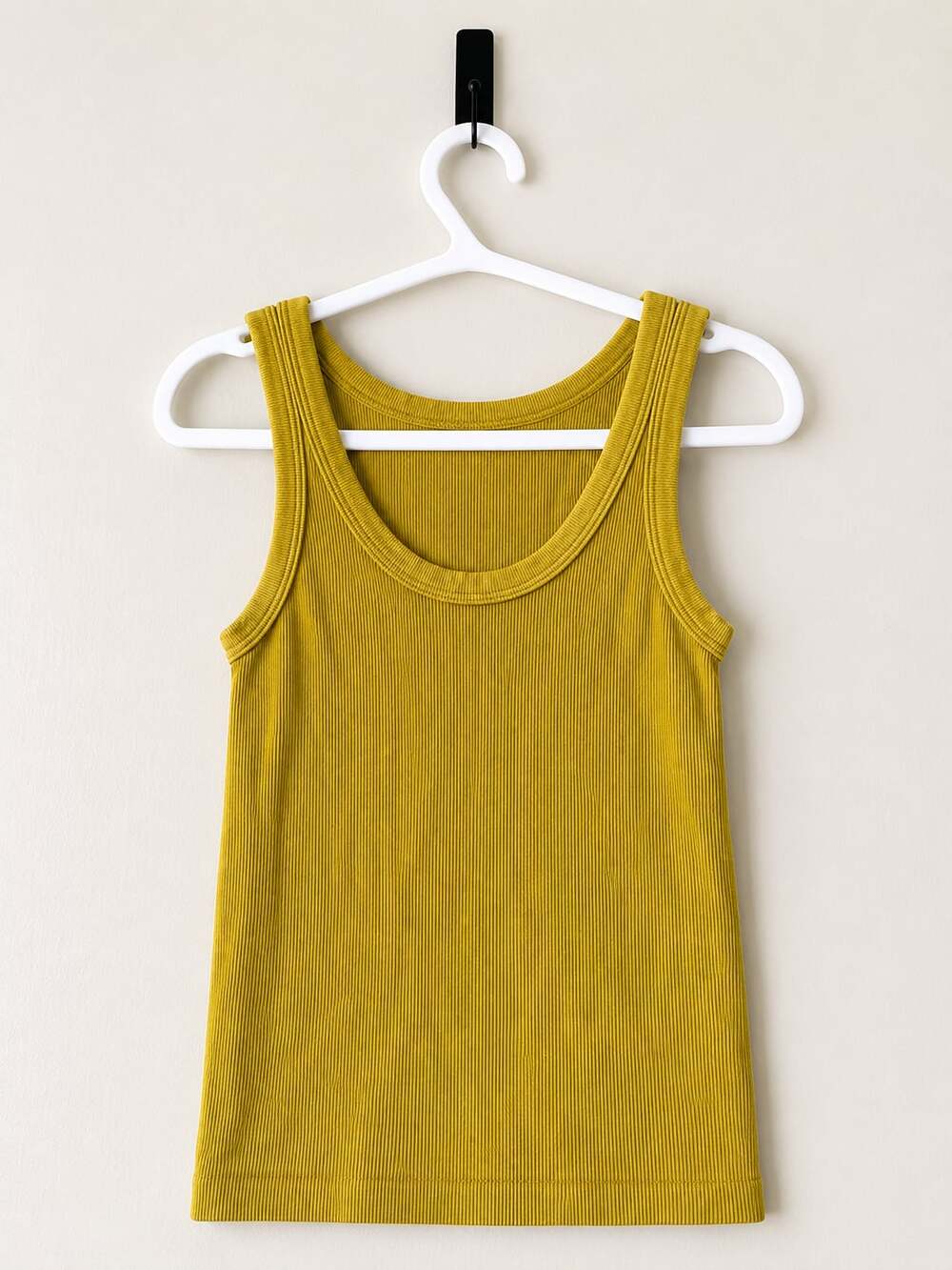 Nikibiki Ribbed Seamless Tank Top Mustard Yellow One Size Made in USA